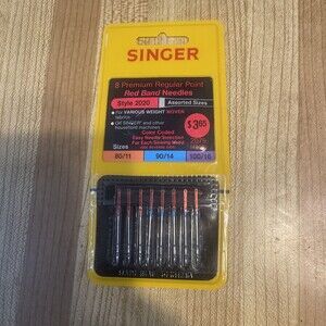 Singer 10 Premium Regular Point Red Band Needles Assorted Sizes Style 2020 Color
